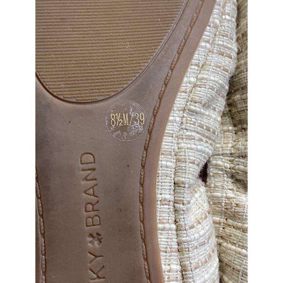 Lucky Brand Emmie Tweed Fabric Flats Light Stone Pala Woven Size 8.5 M Casual - Picture 7 of 9